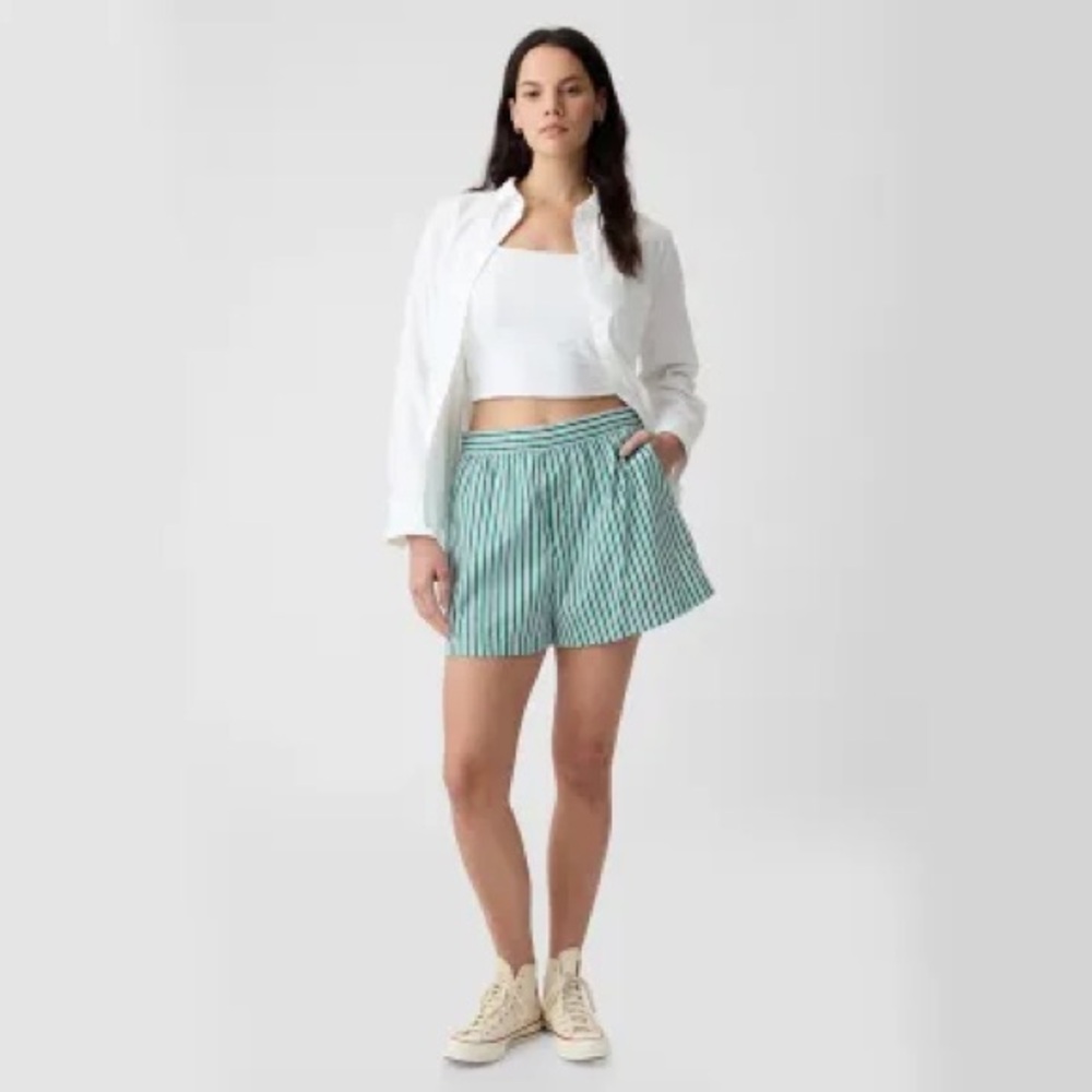 GAP Green Striped Shorts
